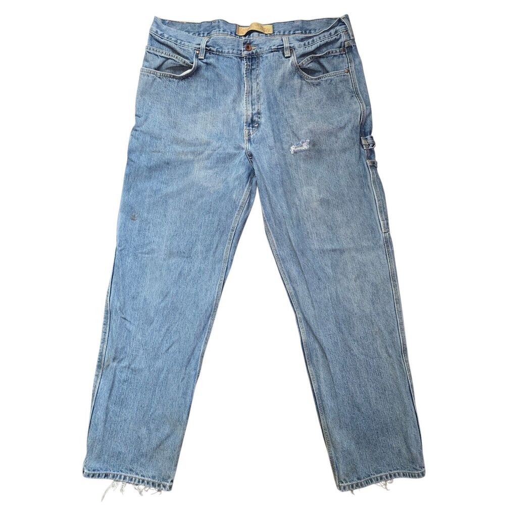 Vintage Levis 550 Carpenter Jeans Mens 40x32 Distressed Light Wash Workwear